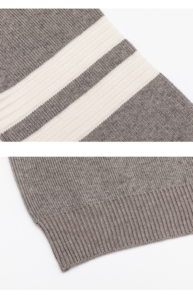 メンズ 黒 ファッション メンズ黒ニットセーター 袖ライン長袖トップス 秋冬新作