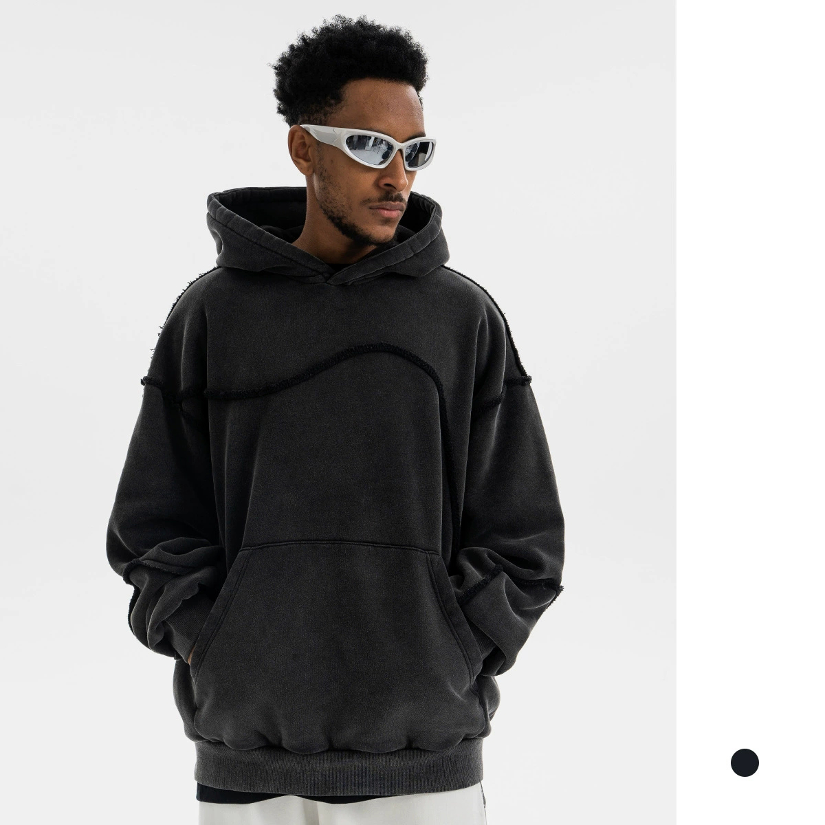 メンズ 黒 ファッション メンズ 黒 裏起毛 オーバーサイズ パーカー 秋冬 新作