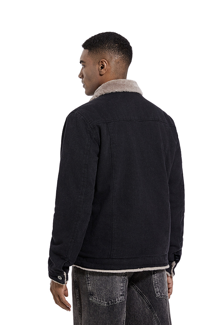 メンズ 黒 ファッション メンズ 裏起毛 デニムジャケット 秋冬 防寒アウター