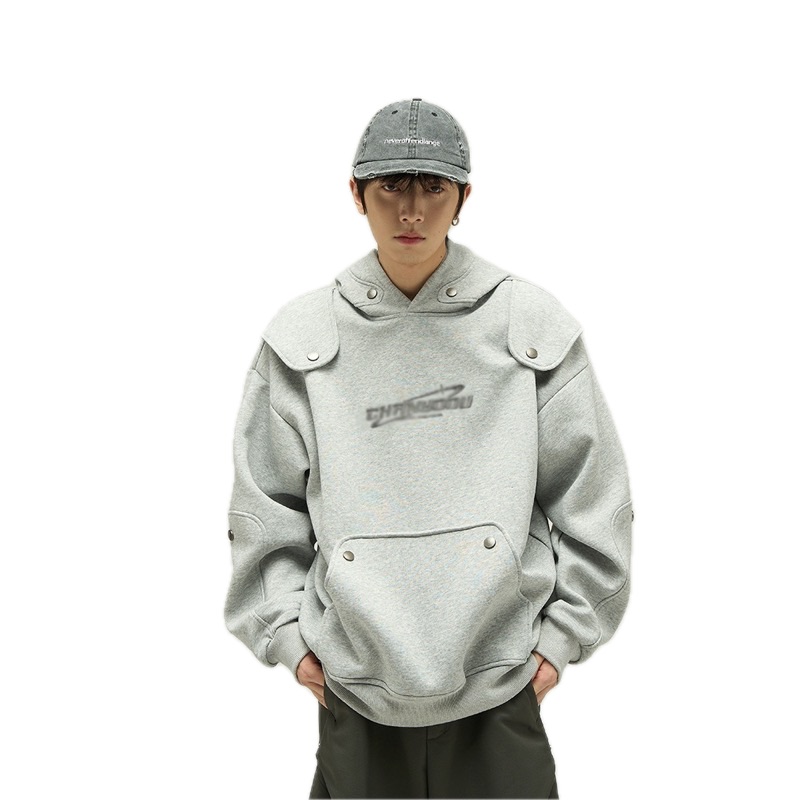 メンズ 黒 ファッション メンズ ミリタリー フード付きスウェット