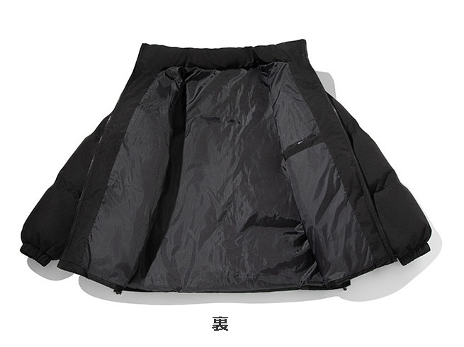 メンズ 黒 ファッション メンズ冬用中綿スタンドカラージャケット