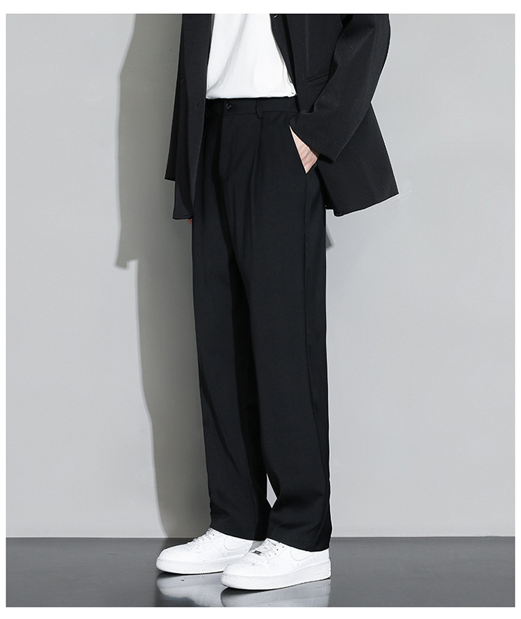 メンズ 黒 ファッション すっきりシルエット フォーマルパンツ