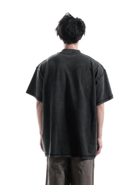 メンズ 黒 ファッション メンズ 黒 半袖 グラフィック 綿 Tシャツ カジュアル