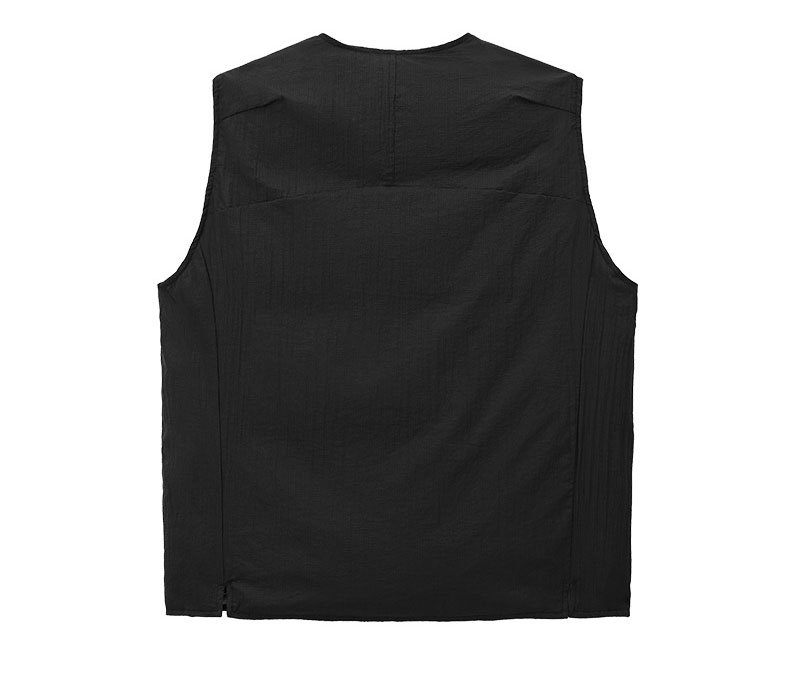 メンズ 黒 ファッション メンズ黒軽量ダウンベスト薄手コンパクト収納