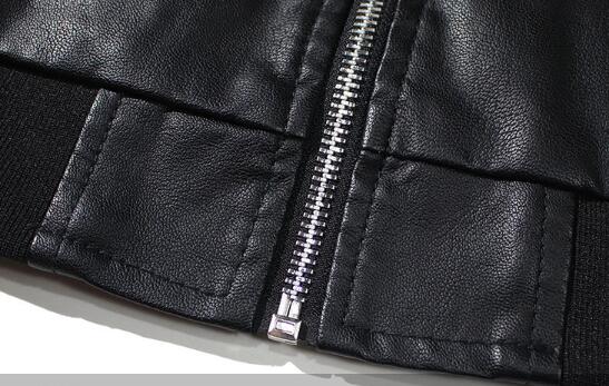 メンズ 黒 ファッション メンズ黒合成皮革フード付きジャケット