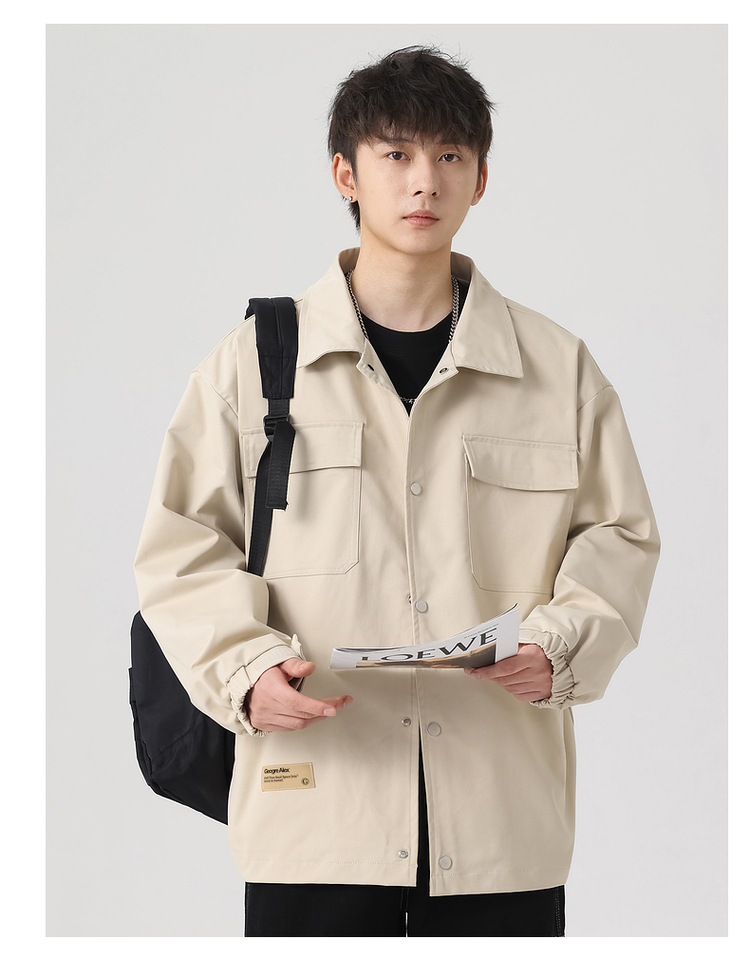 メンズ 黒 ファッション 現代工装ワークジャケット
