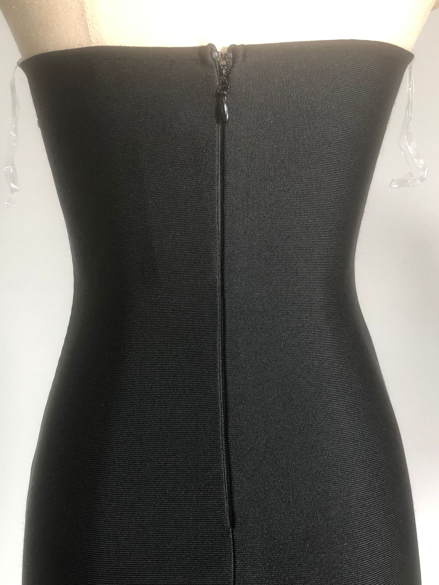 黒ドレス ロング 煌めき波線ベアトップロングドレス