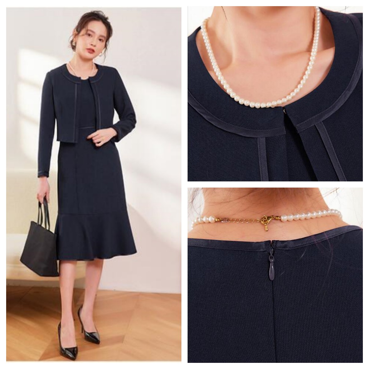 卒園式卒業式対応黒ドレス二点セット