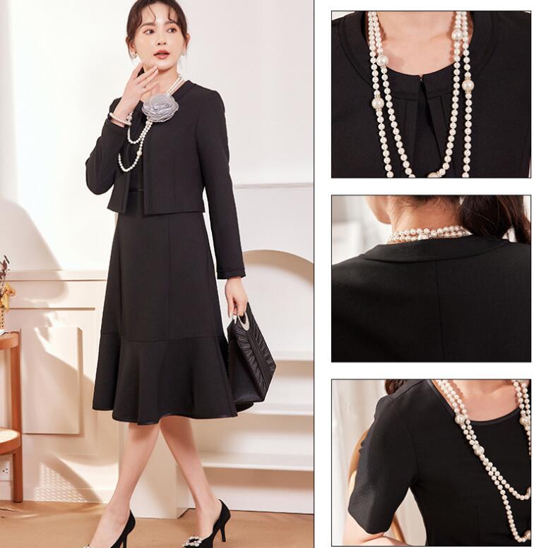 卒園式卒業式対応黒ドレス二点セット