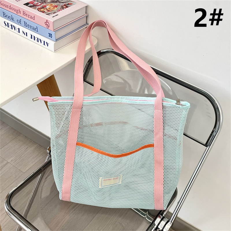 旅行バッグ メッシュトートバッグ 大容量収納 透け感おしゃれ手提げ