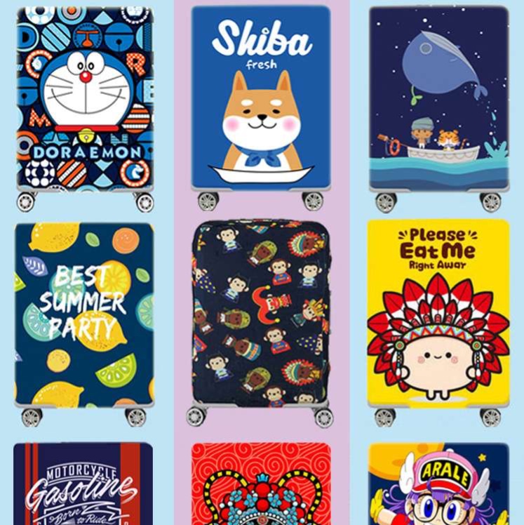 旅行バッグ  かわいいキャラクター柄スーツケースカバー