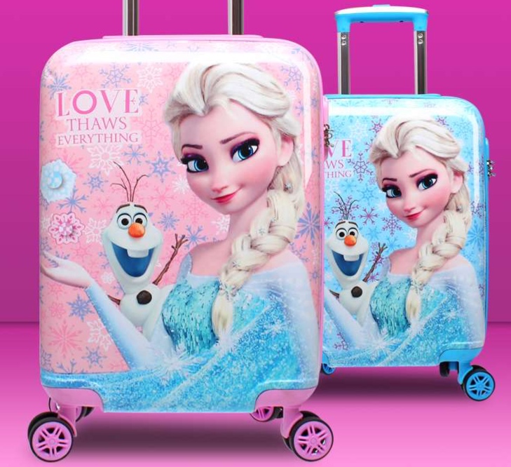 雪の女王と雪だるまの旅行バッグ