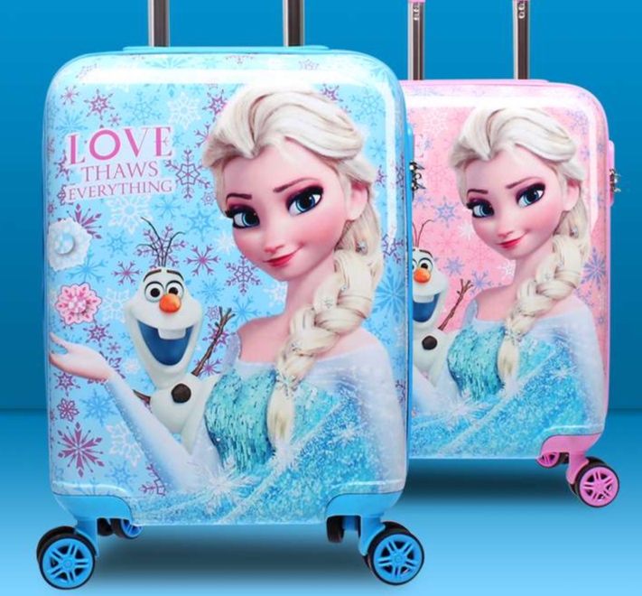 雪の女王と雪だるまの旅行バッグ