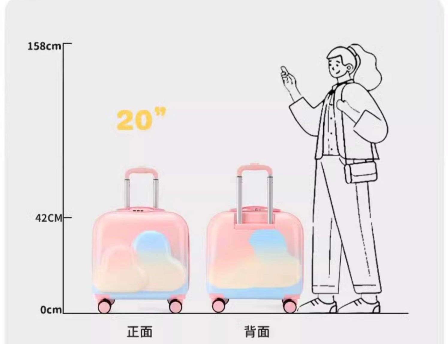 旅行バッグ ふわふわ雲のキャリーケース