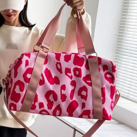 旅行バッグ 豹柄大容量ボストンバッグ 機内持込み対応