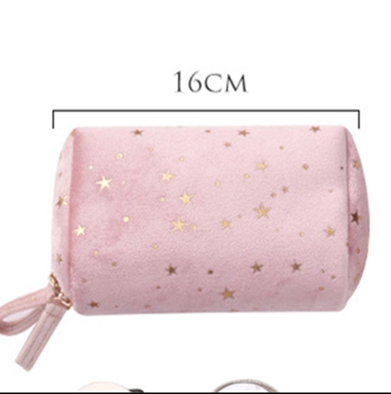 旅行バッグ 星柄ベロア トラベルポーチ 化粧品収納 小物整理