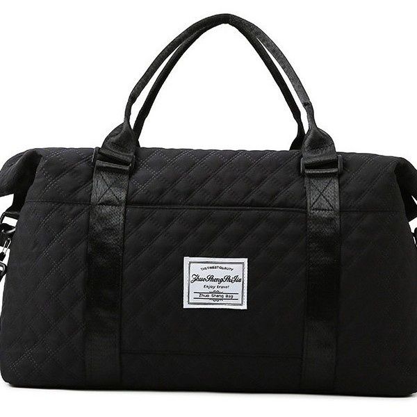 旅行バッグ キルティング生地の大容量ボストンバッグ