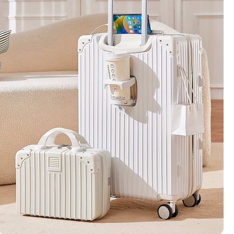 旅行バッグ 縦溝デザイン飲料ホルダー付き三点セット旅行バッグ