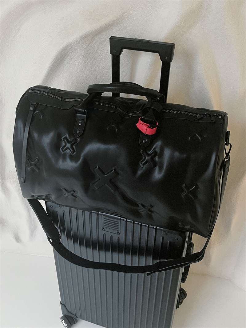 旅行バッグ 立体クロスデザイン高級ボストンバッグ