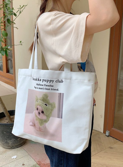 旅行バッグ トートバッグ 可愛い犬柄 旅行対応