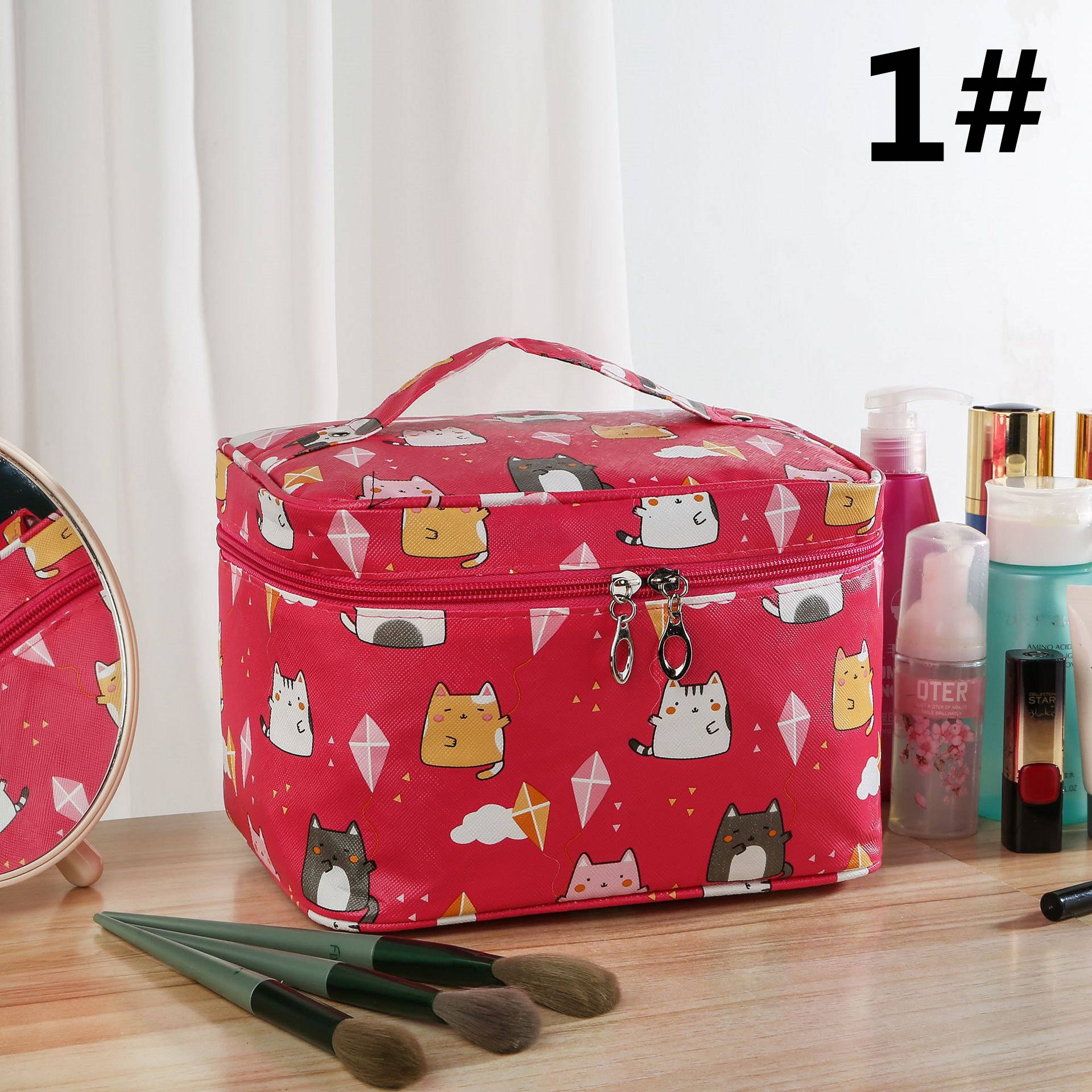 旅行バッグ 猫柄 化粧ポーチ 大容量 トラベルポーチ 防水 収納ケース