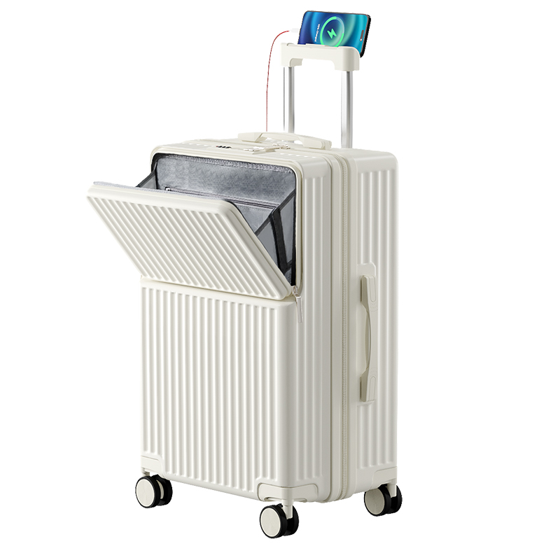旅行バッグ 多機能フロントオープン式四輪キャリーケース
