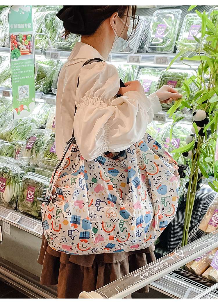 旅行バッグ 柄模様マルシェエコバッグ