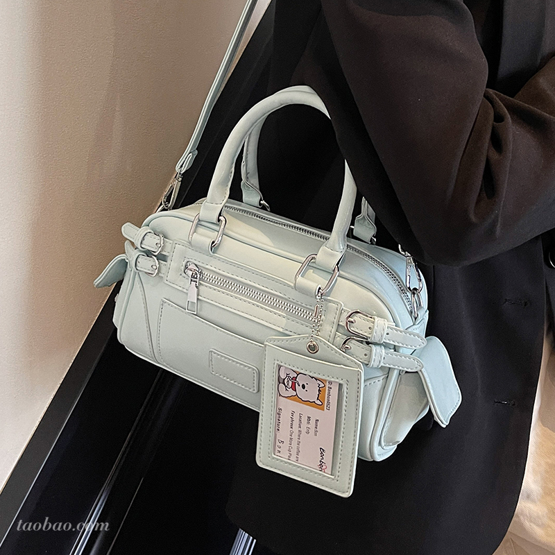 旅行バッグ 光沢感ある上品なミニボストンバッグ