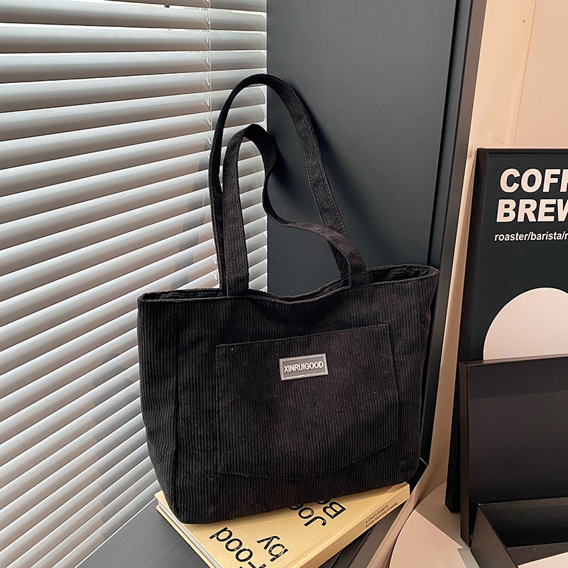 旅行バッグ コーデュロイ素材の大容量トートバッグ