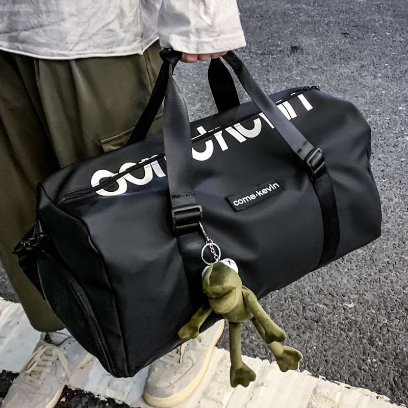 旅行バッグ 都会的旅人のカエル付きダッフルバッグ