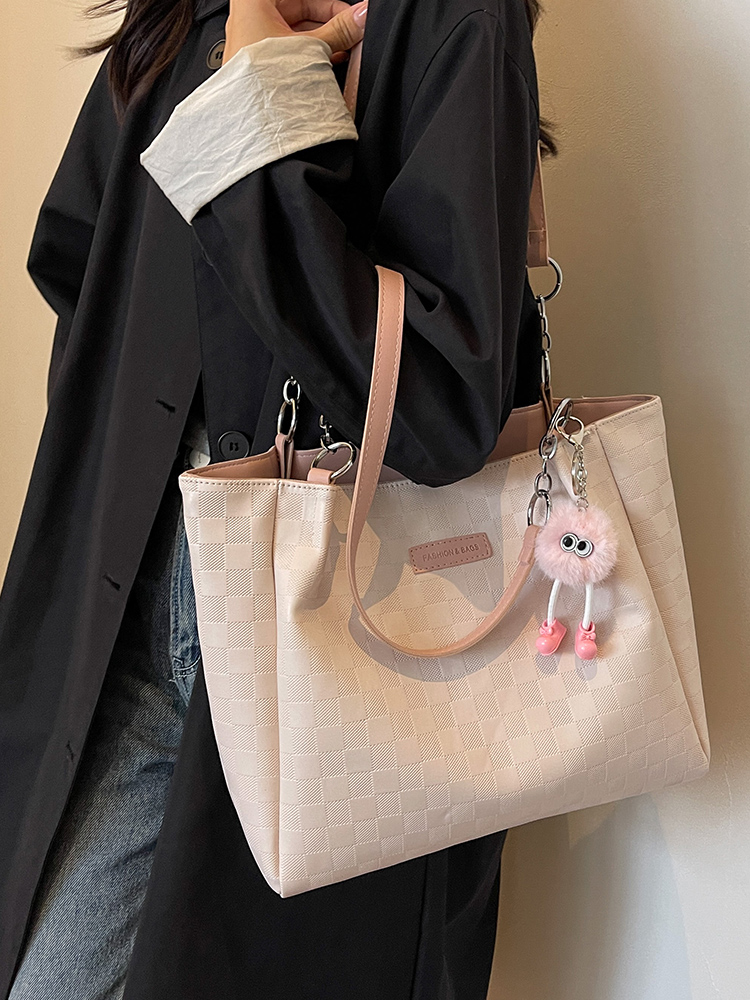 旅行バッグ 市松模様のふわり手提げバッグ
