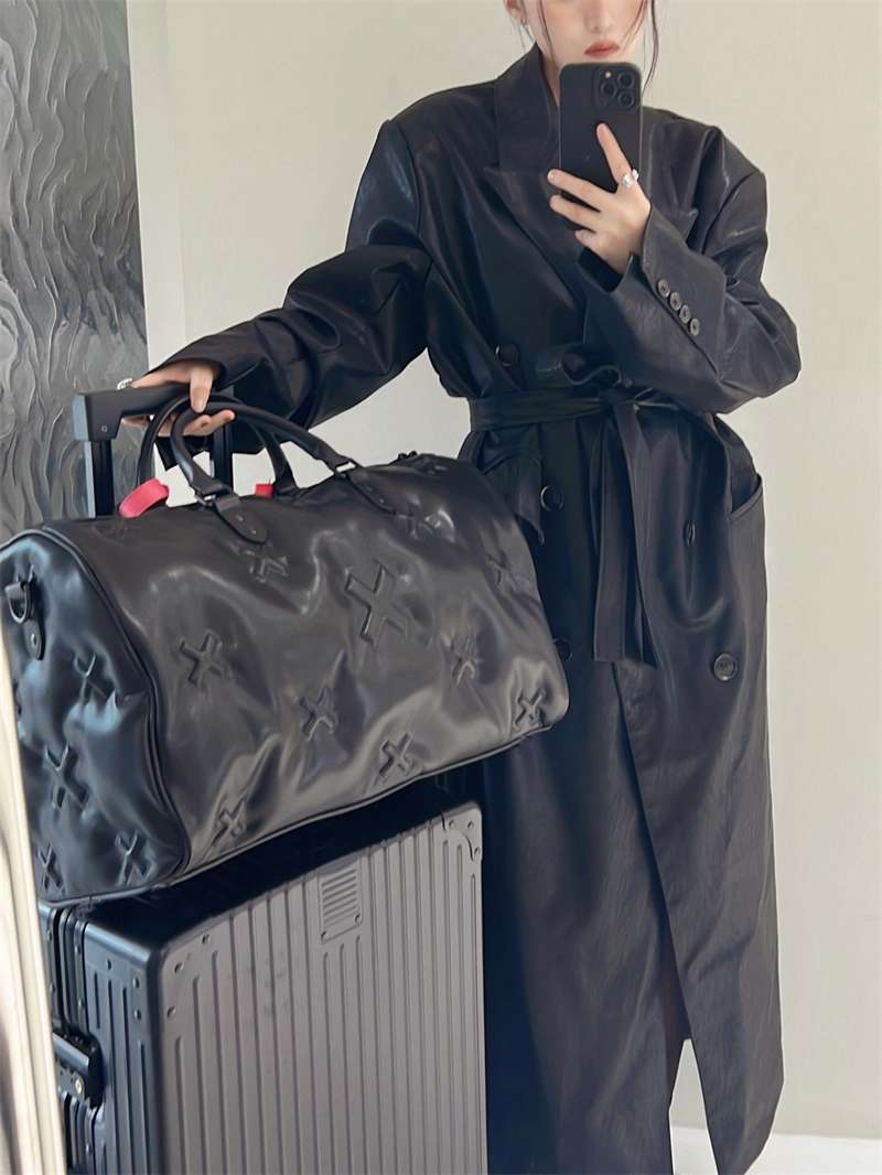 旅行バッグ 立体クロスデザイン高級ボストンバッグ