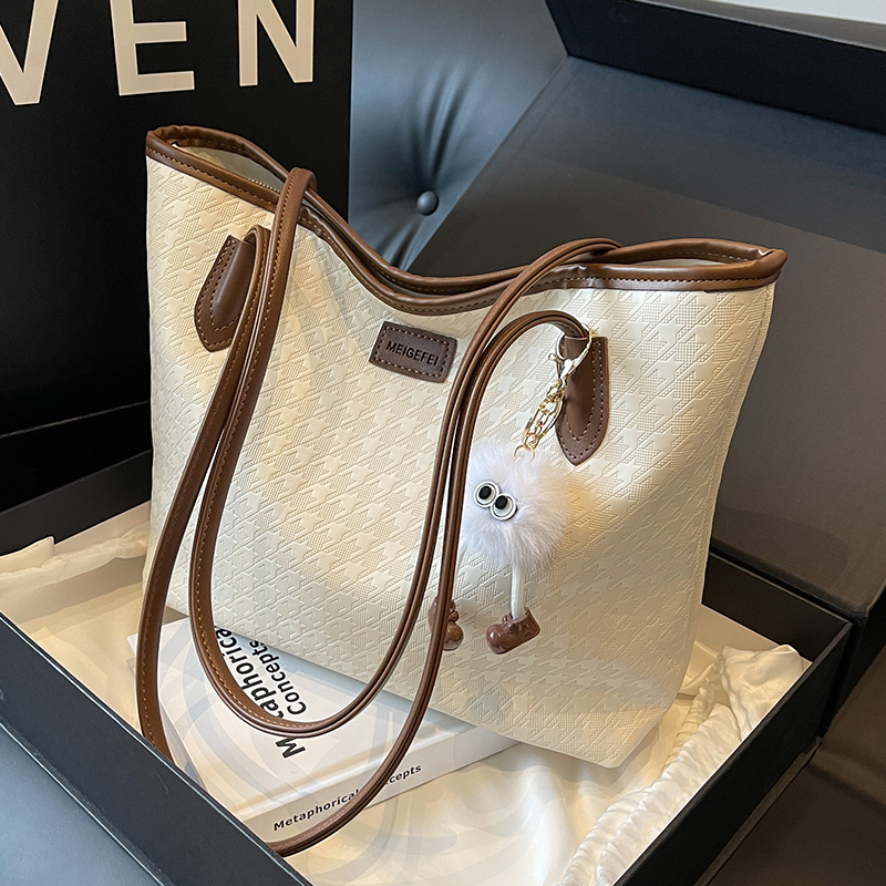 旅行バッグ 上品な市松模様トートバッグ