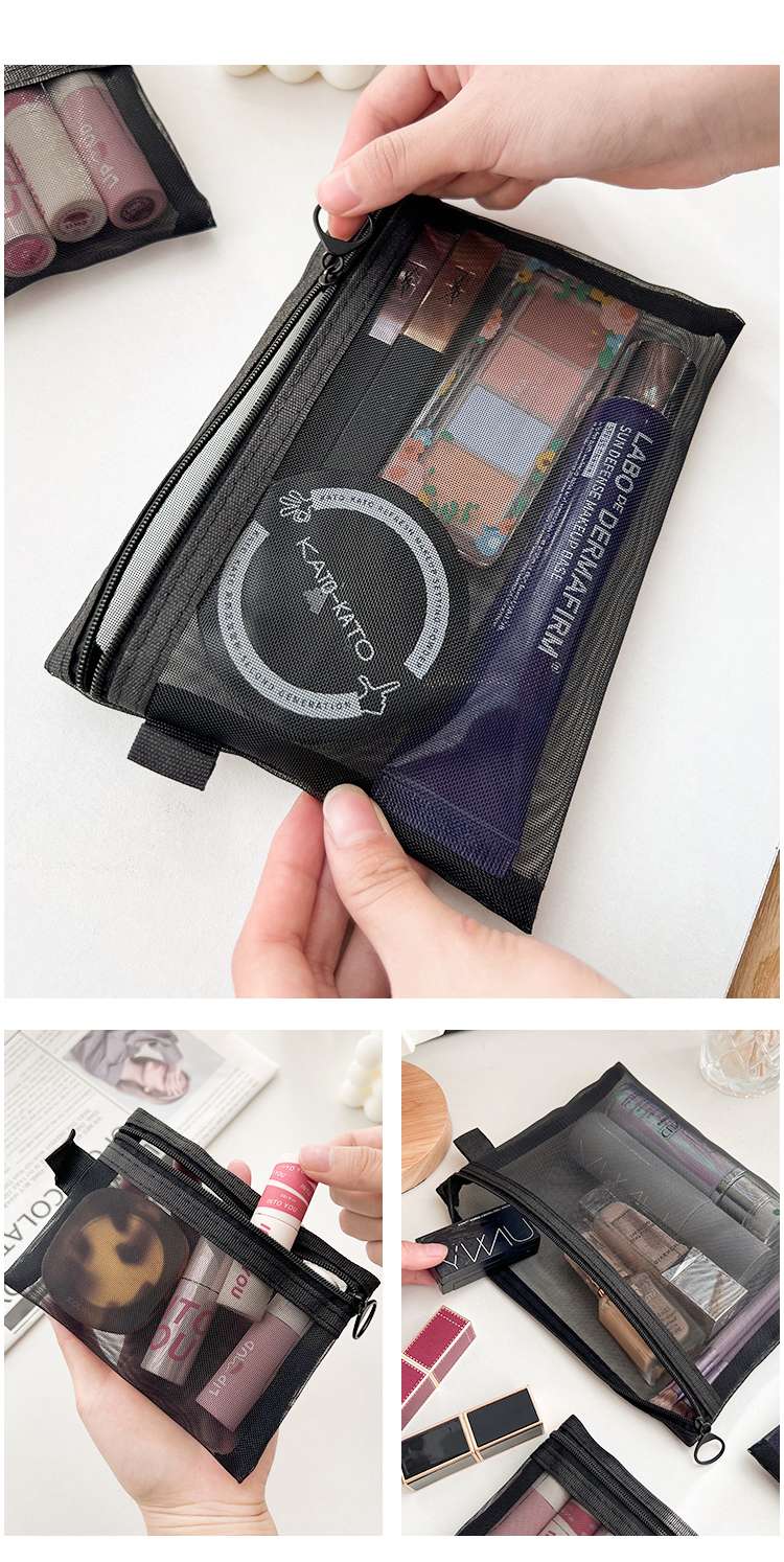 旅行バッグ 透明メッシュ化粧ポーチ3点セット 旅行の必需品