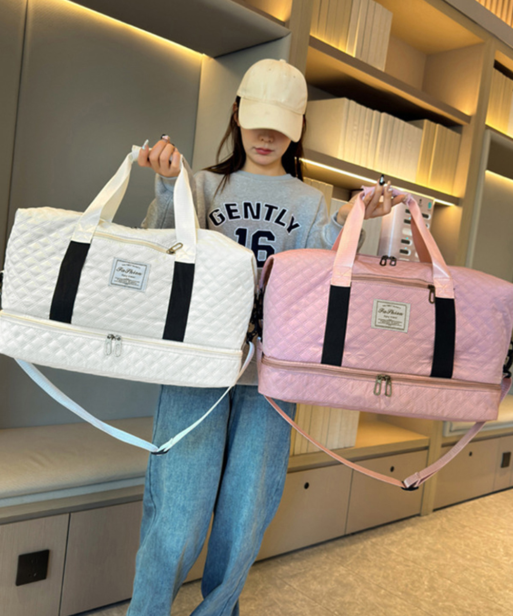 旅行バッグ 大容量キルティング加工ボストンバッグ旅行用