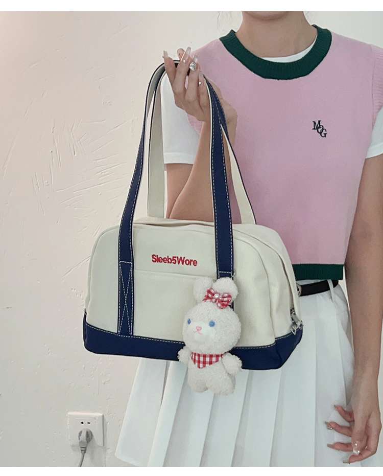 旅行バッグ うさぎさん付きキャンバストート