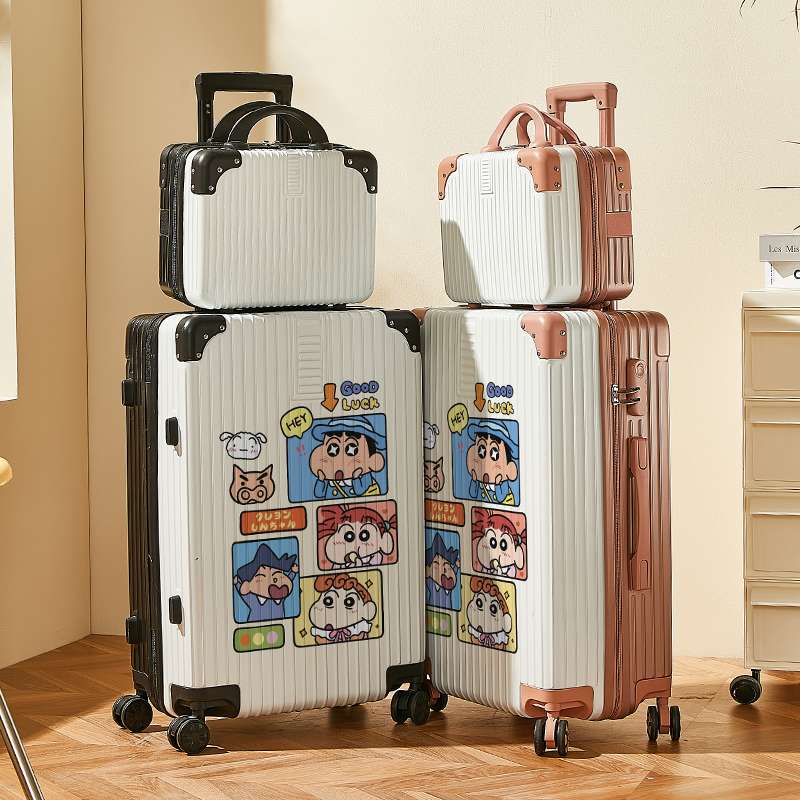 旅行バッグ クレヨン風アニメキャラ柄キャリーケース