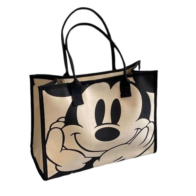 旅行バッグ ミッキーマウス顔柄トートバッグ