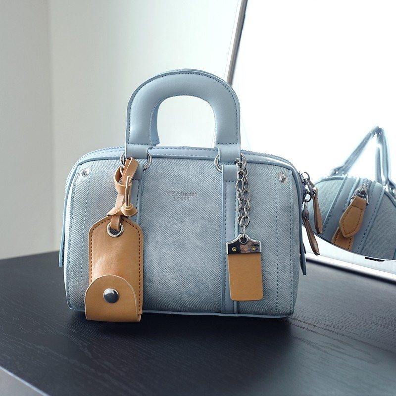 旅行バッグ 上質レザー調ミニボストンバッグ