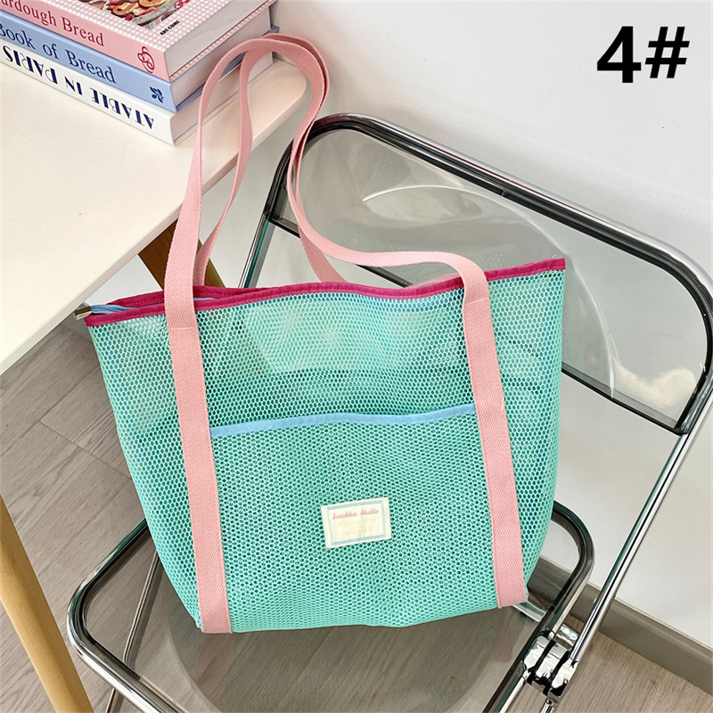 旅行バッグ メッシュトートバッグ 大容量収納 透け感おしゃれ手提げ