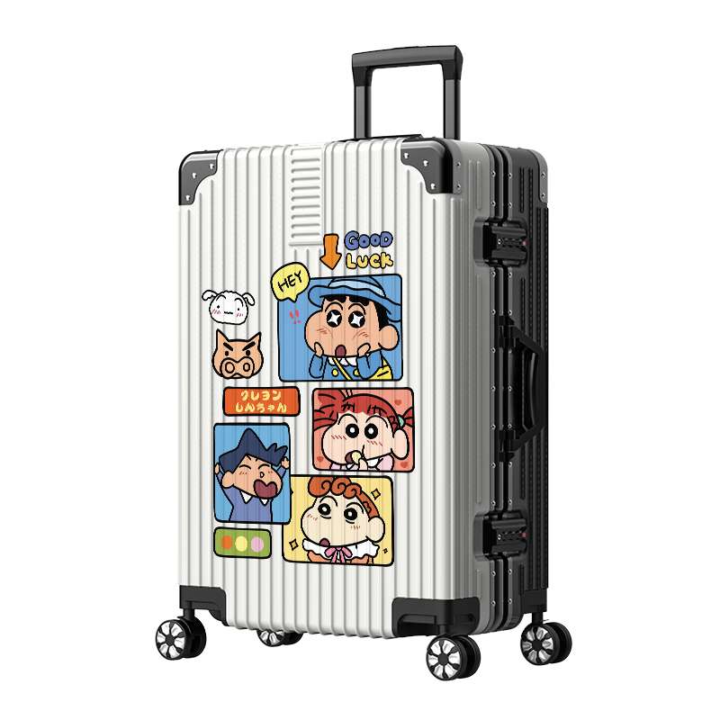 旅行バッグ クレヨン風アニメキャラ柄キャリーケース