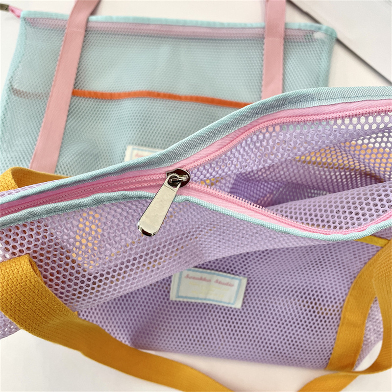 旅行バッグ メッシュトートバッグ 大容量収納 透け感おしゃれ手提げ