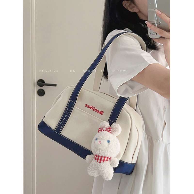 旅行バッグ うさぎさん付きキャンバストート