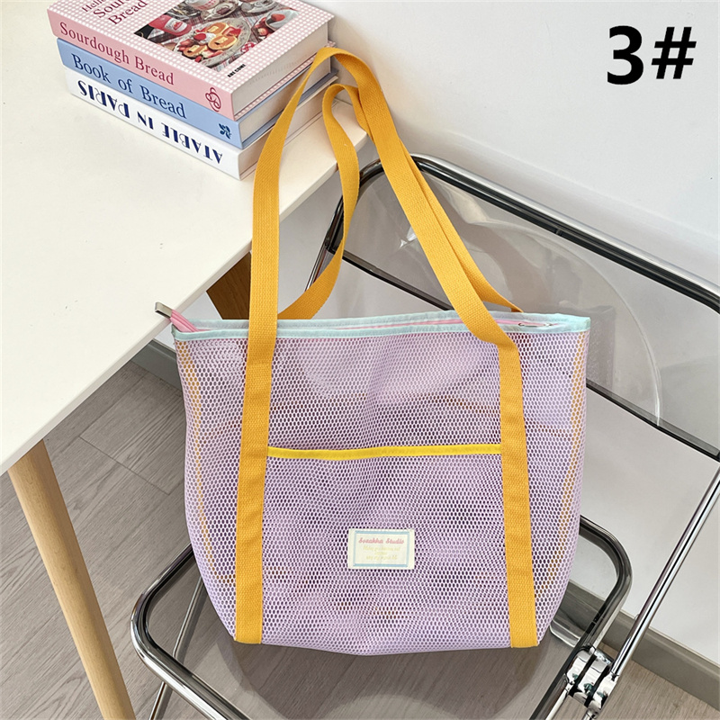 旅行バッグ メッシュトートバッグ 大容量収納 透け感おしゃれ手提げ