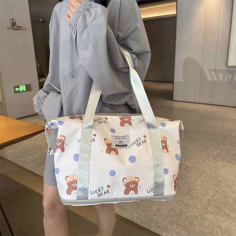 旅行バッグ くまさん柄旅行ボストンバッグ