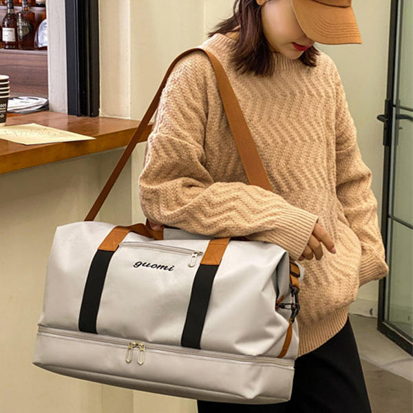 旅行バッグ 防水ボストンバッグ 靴入れ付き 大容量 旅行鞄 斜め掛け対応 男女兼用