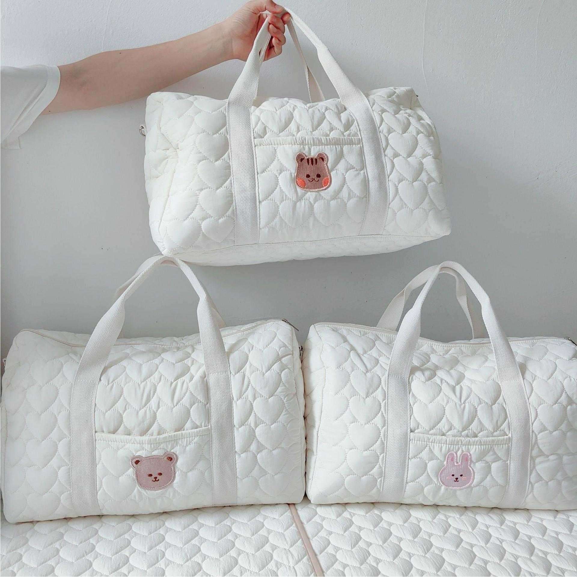 旅行バッグ もこもこキルトボストンバッグ