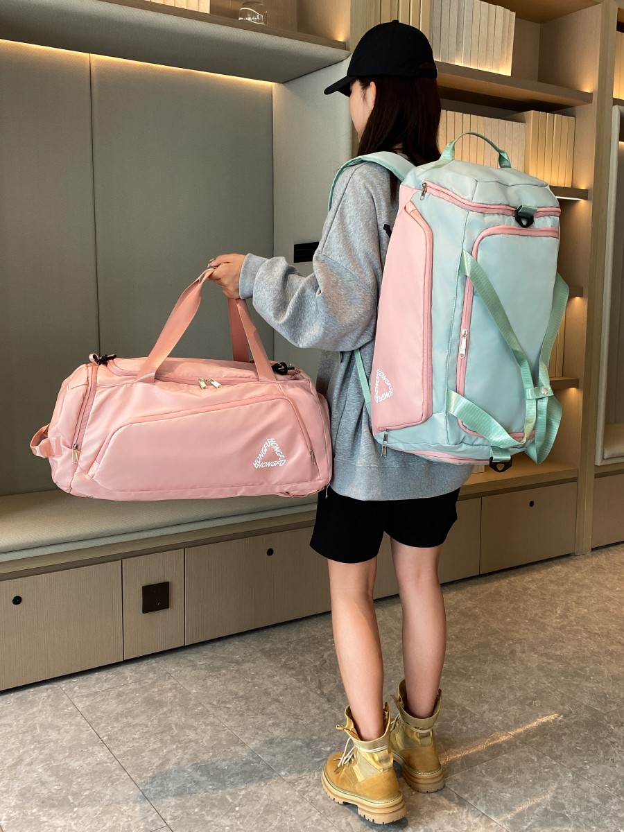 旅行バッグ ツートーン 機能的旅行ボストン