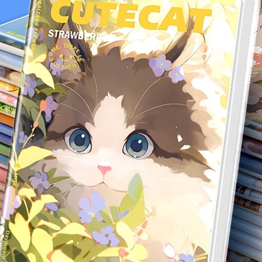 ノートカバー 花猫物語 夢見るねこのノートカバー