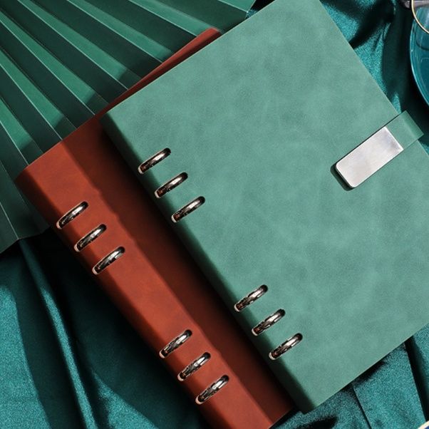 ノートカバー 金属リング式手帳カバー